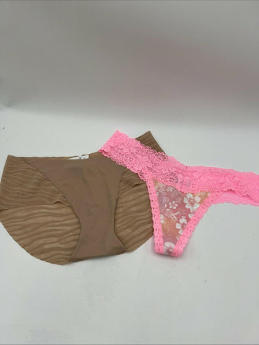 Lot Of 6 Pink  Panties & Thongs Mix Colors Size M Pink