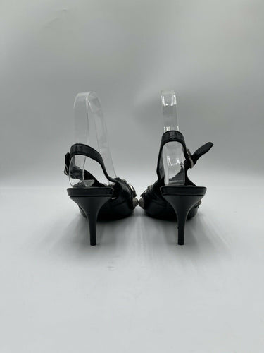 Balenciaga Cagole 70mm slingback pumps in black Leather Size 37