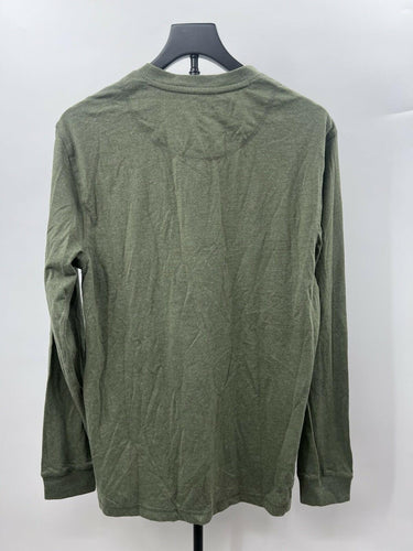 Weatherproof Vintage Henley Shirt Mens Long Sleeve Rifle Green Heather Cotton M Weatherproof