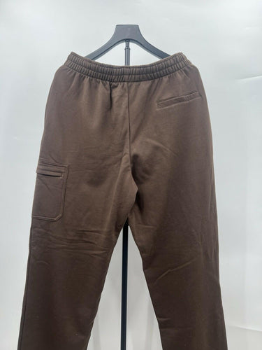 FILA Cargo Sweatpants Brown Organic Recycled Fleece Joggers Zip Pocket - Size L