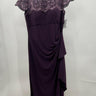 Alex Evenings Dress Eggplant Sequin Lace Cape Formal Long Gown 10 Alex Evenings