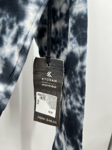 Kyodan Lounge Charcoal Tie Dye Crop Hoodie Long Sleeve Pullover Top M