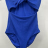 Onia One Piece Swimsuit Royal Blue Textured Twist Knot Cutout Strapless XS Onia