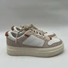 Le Tigre MIDTOWN White/Taupe Leather Low Top Lace Up Platform Sneakers, Size 9.5 Le Tigre