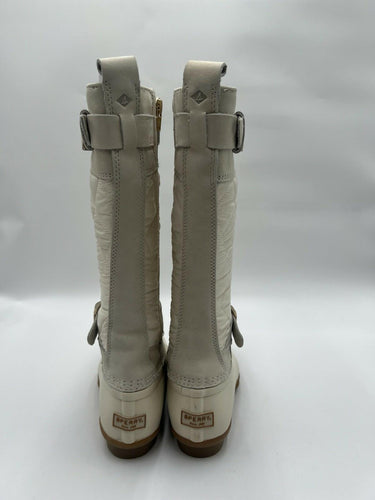 Sperry Saltwater Quilted Tall Duck Boots Ivory Size 5
