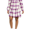BP. Plaid Long Sleeve Minidress Ivory- Purple Abby Plaid Size XL BP.