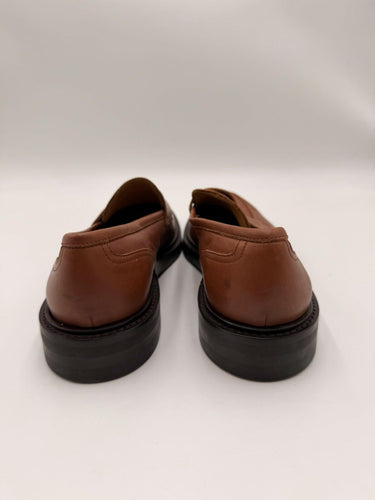 Men’s Saks Fifth Avenue brown leather penny loafers Size 42