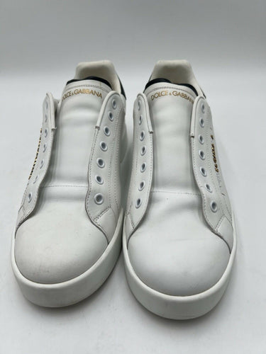 Dolce & Gabbana Portofino Light Laceless Sneaker White Black Mens SIZE 8 EU 41 Dolce&Gabbana