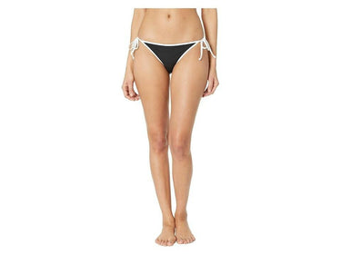 Women's Volcom Simply Tie-Side Rib Bikini Bottoms, Size Small - Black Volcom