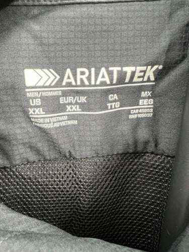 Ariat TEK Shirt Mens Black Short Sleeve UPF 40 VentTEK Work XXL Ariat