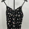 Abound Cami Top Black Pink White Ditsy Floral Spaghetti Strap Tank XS Abound