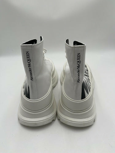 Alexander McQueen Tread Slick Boot in Optic White graffiti logo print Size 44 Alexander McQueen