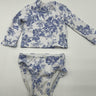 Janie and Jack Baby Rashguard Bikini Set Blue White Toile Floral 2 Pc NWT 6-12 Janie and Jack