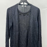 Kim Rogers Womens Cardigan Shell Top Beaded Neck Metallic Gray L Kim Rogers