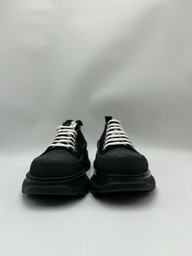 Alexander McQueen black canvas Tread Slick lace-up sneaker Size 42 Alexander McQueen