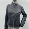 NWT Women’s DKNY Full Zip Long Sleeve Faux Leather Motto Back Jacket Size S DKNY