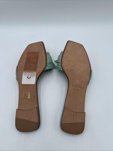 Alexandre Birman Clarita Woven Leather Flat Slide inmint green Size 36 Alexandre Birman