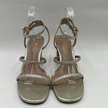 Mix No. 6 Aliciana Womens Gold Strappy Block Heel Ankle Strap Sandal Size 8.5 M Mix No. 6