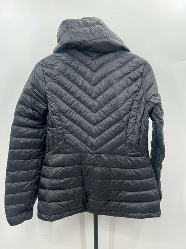 32 Degrees Heat Packable Puffer Jacket Womens Black Chevron Womens Size XS NWT