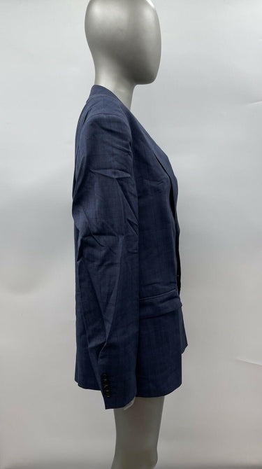 NWT Theory Chambers blazer in blue multi Kingston plaid wool, size 42R Theory