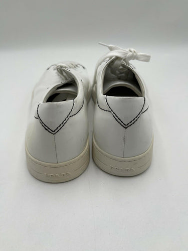 Men’s Prada Linea Rossa Low Top black stitching Sneakers White Leather Size 12UK PRADA
