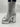 Women's Versace Aevitas Platform Boots in Silver Leather Size 39.5 Versace