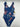 Malai Woman’s reversible Blue Floral swimsuit Ruffle Neck Size M