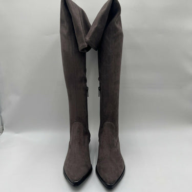 Women’s Marc Fisher grey faux-suede over-the-knee flat boot Size 6.5M Marc Fisher