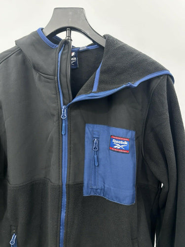 Reebok Men's Hearth Fleece Jacket Bold Blue Chest Pocket Size M Reebok