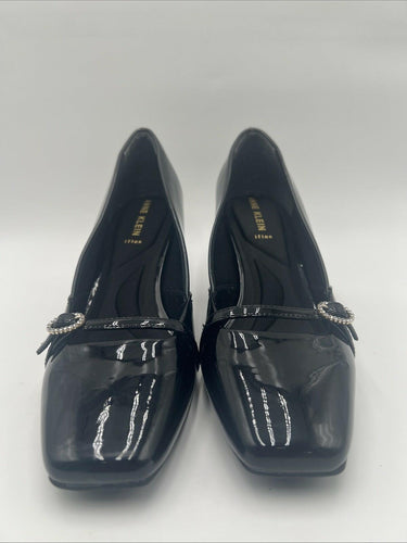 Women’s Anne Klein Laural Black Patent Block Heels Size 7W Anne Klein