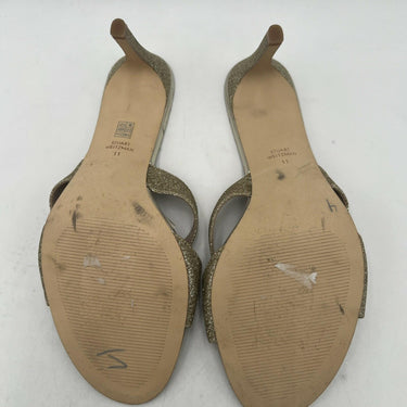 Women’s Stuart Weitzman Mariposa 80 Glittering Gold slide sandals Size 11 Stuart Weitzman