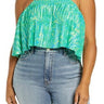 BP. Plisse Crop Camisole, Green Ziggy Animal Abstract 1X BP.