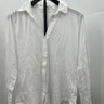 Majestic Filatures Shirt Womens White 100% Cotton Silk Touch Button Up Deluxe L Majestic