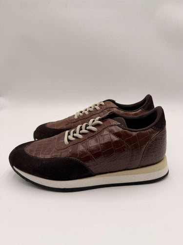 Giuseppe Zanotti 'Braky' Men sneakers brown crocodile-embossed leather Size 40