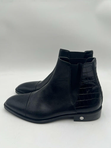 CAVALLI CLASS Men's Animal Embossed Leather Chelsea Boots Size 42.5