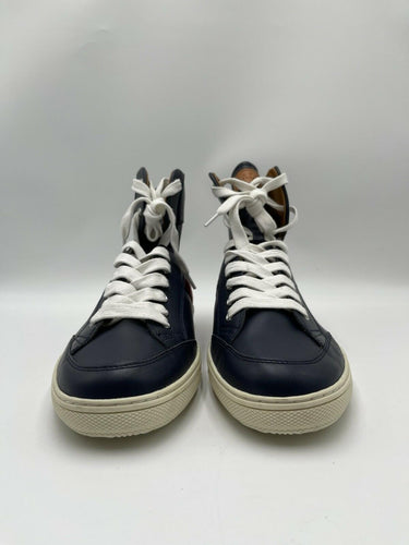 Bally Oldani Men's high-top leather sneaker in navy blue Size 10D