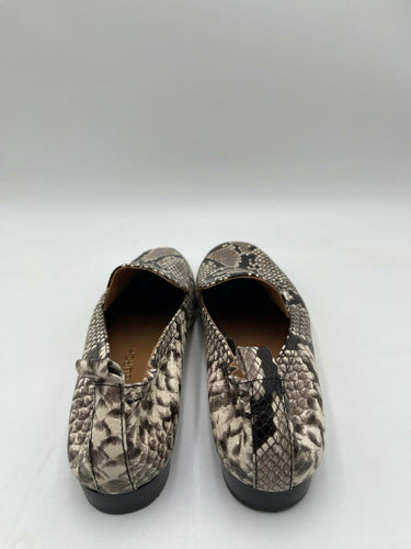 Tory Burch Women's Kira Snake Embossed Stretch Travel Loafer Black/White Sz 8.5M