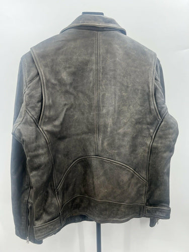D73 U.S.A Original Leather Moto Jacket Coluche Cow Anthracite Size XL