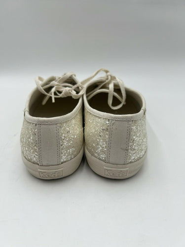 Keds Champion Ivory Glitter Sneakers Cream Sparkle Lace Up Size 9.5
