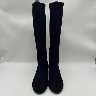Women’s Stuart Weitzman Hidden Wedges black stretch suede tall boot Size 7.5M Stuart Weitzman