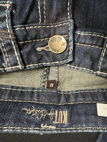 KUT From The Kloth Natalie High Rise Bootcut Jeans Dark Wash Flap Pockets NWT 0 KUT from the Kloth