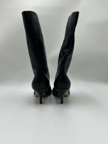 Fendi Karligraphy-motif 55mm leather boot Black Leather Size 38
