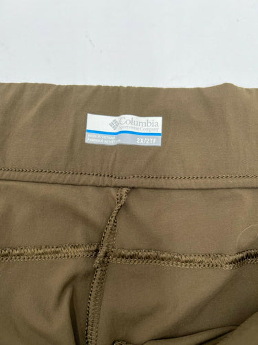 Columbia Anytime Pull On Pants Olive Brown Stretch Outdoor Hiking 2X Columbia