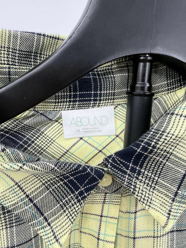 Abound Plaid Flannel Shirt Yellow Black Long Sleeve Button Up NWT - M