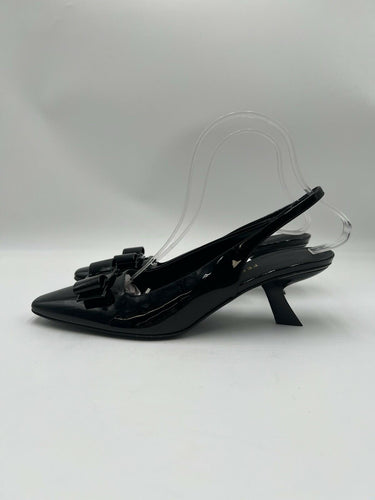 Women’s Ferragamo Karine Slingback Black Pumps Patent Leather Size 8.5