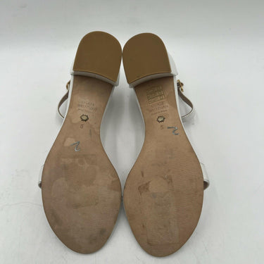 Women’s Stuart Weitzman Nudist White Leather Block Heel Sandals Size 5 Stuart Weitzman