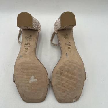 Stuart Weitzman Nudistcurve 75 Rose gold block-heel sandals Size 11 Stuart Weitzman
