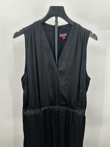 Vince Camuto Womans Black Jumpsuit Elastic Waist Wide Leg Size L Vince Camuto