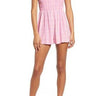 BP. Smocked Bodice Romper in Pink Geodot Plaid Size Small BP.