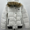 Levi's Jacket Womens White Puffer Bomber Faux Fur Hood Zip Pockets Quilted XS Levi's